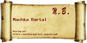 Machka Bartal névjegykártya
